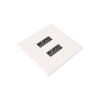 Axessline Micro Square - 2 USB-A charger 10W, white